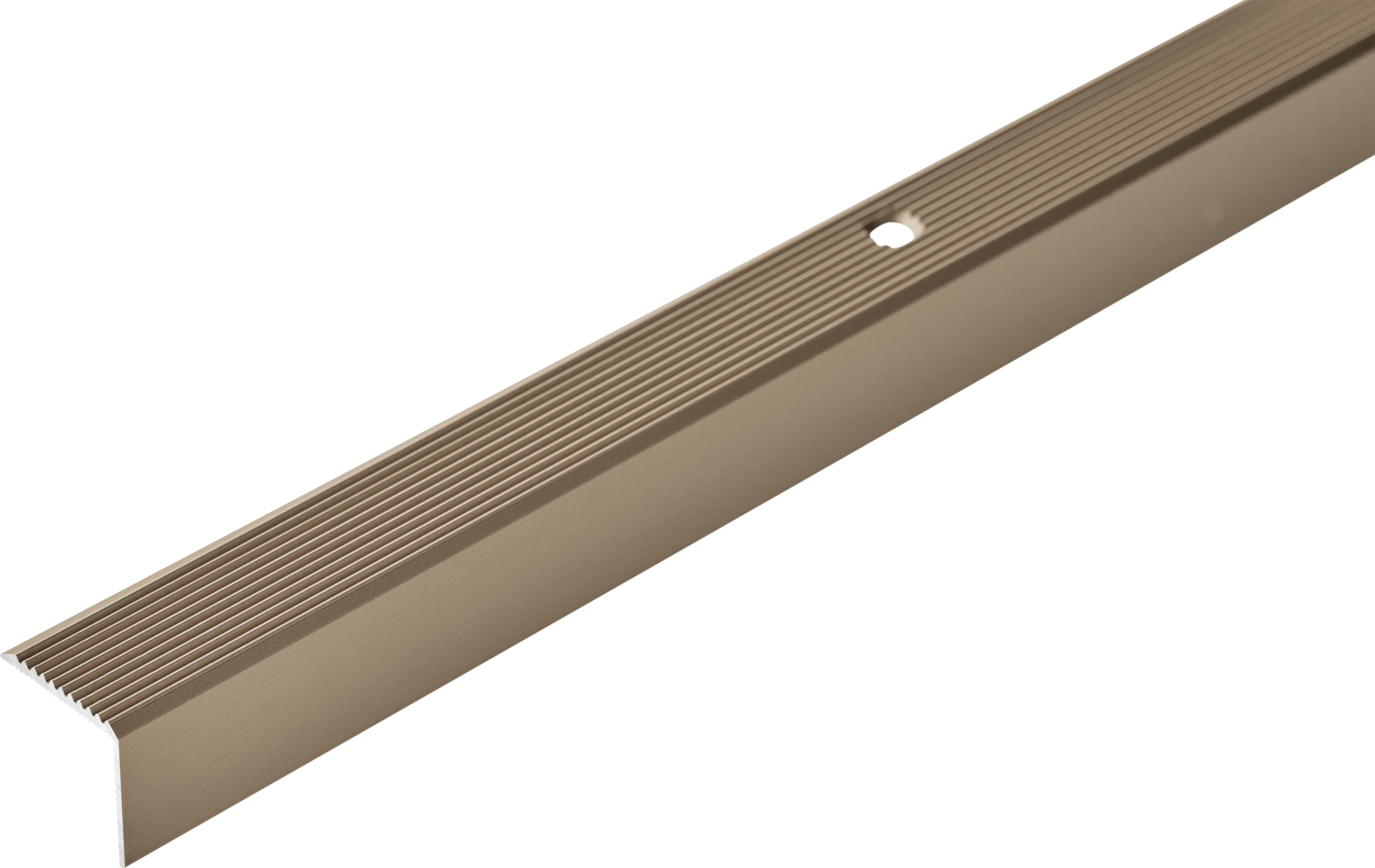 Profil schodowy aluminiowy ryflowany 20x20mm Cezar Szampan Mat 2m