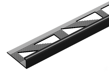 Decorative PVC tile profile 10mm Cezar Black RAL9005 Matt 2.50m