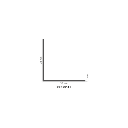 PVC angle 35x35x1.1mm Cezar White RAL9003 Matt 2.75m