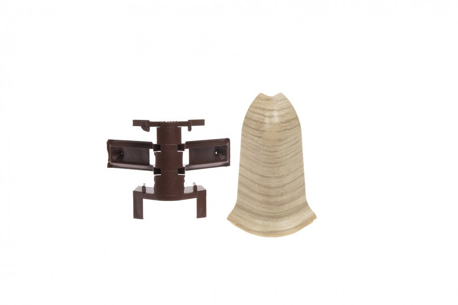 External corner + RAK for Classic skirting board 22x59mm 1 set = 2 pcs (NZ + RAK) Cezar Riverside Oak Matt