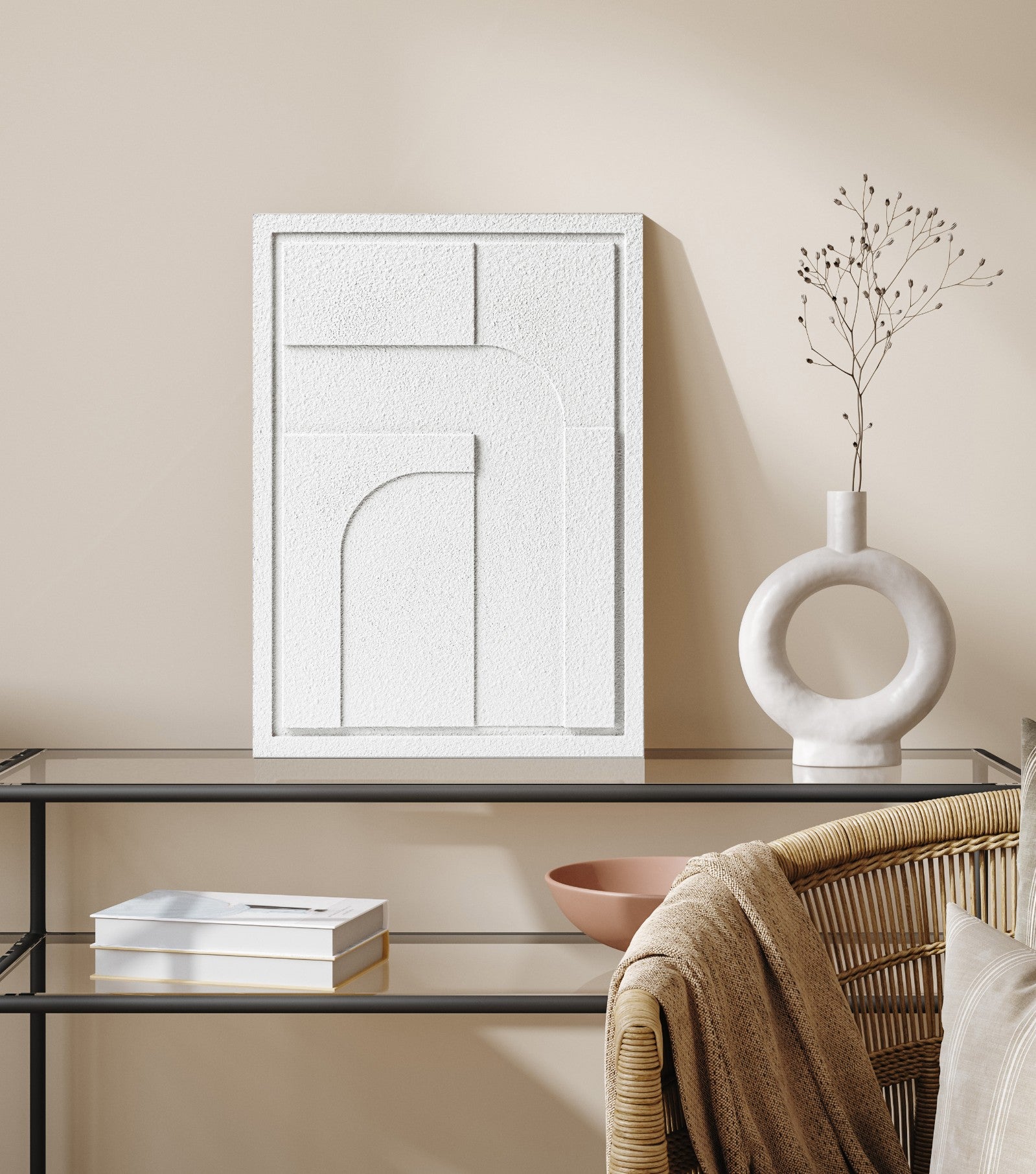 Wall Decor 500x700x18mm GEOMETRIC 4 MURSO Bianco