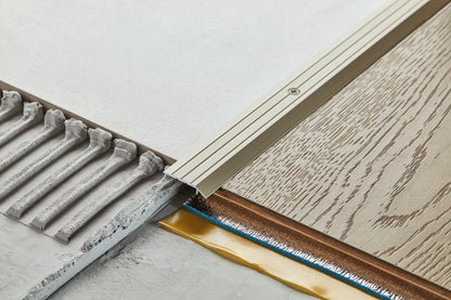 Aluminum slanted threshold profile 30x5mm Cezar Gold Matt 2.50m