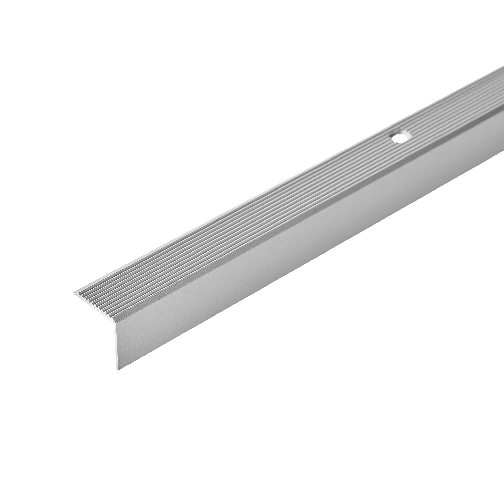 Profil schodowy aluminiowy ryflowany 20x20mm Cezar Srebrny Mat 1m