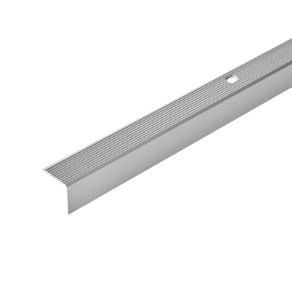 Profil schodowy aluminiowy ryflowany 20x20mm Cezar Srebrny Mat 1m