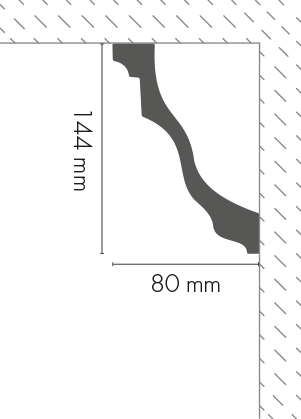 LGZ-10 Cezar White decorated cornice strip 2.40 m