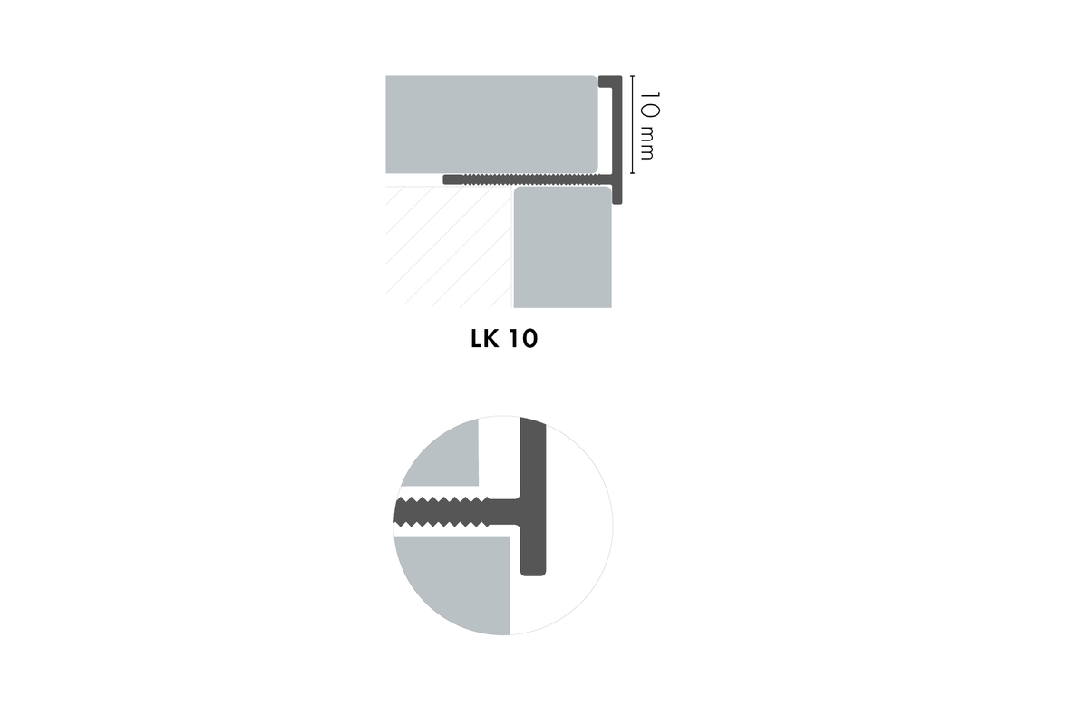 Profil do glazury aluminiowy narożny z krawędzią 10mmx18mm Cezar Szampan Mat 2,50m