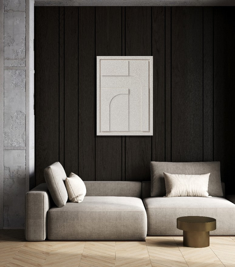 Wall Decor 500x700x18mm GEOMETRIC 1 with mounting [MMx4] MURSO Smokey Grey (SG) [G] colored clay