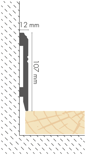 Listwa przypodłogowa LPC-18 107x12mm Cezar Biały Mat 2,44m