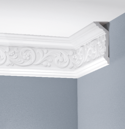LGZ-08 Cezar White decorated cornice strip 2.40 m