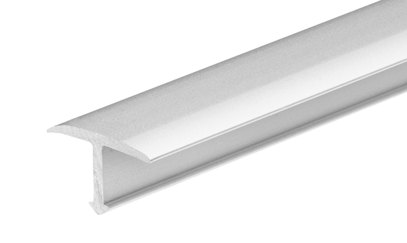 Гладкий алюминиевый соединительный профиль 14 мм Cezar Silver Matte 2,50 м