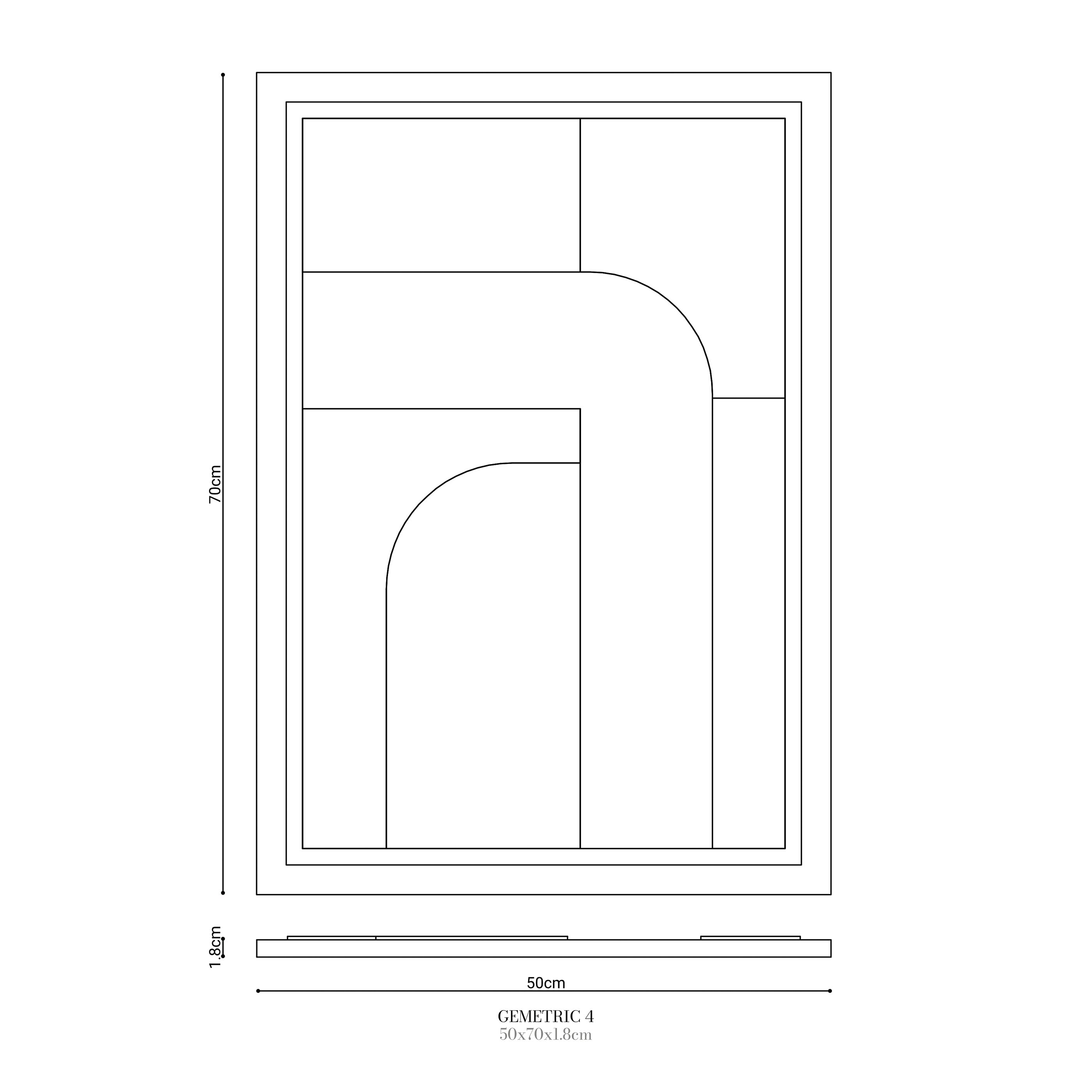 Wall Decor 500x700x18mm GEOMETRIC 1 MURSO Smokey Grey