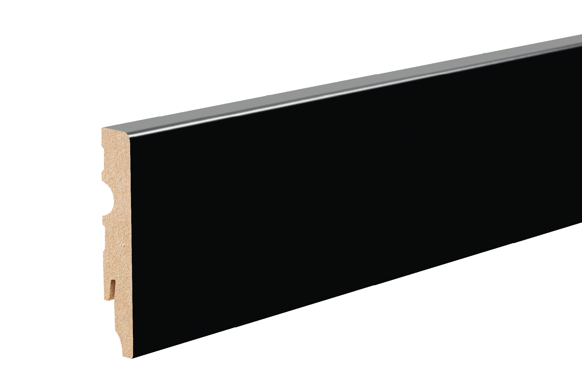 Listwa przypodłogowa kwadratowa MDF 80x14,5mm Cezar Czarny RAL9005 lakier półmat 2,20m