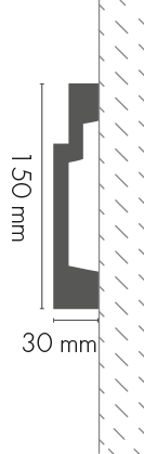 Smooth wall strip LNG-23 glued Cezar White Matt 2.40 m