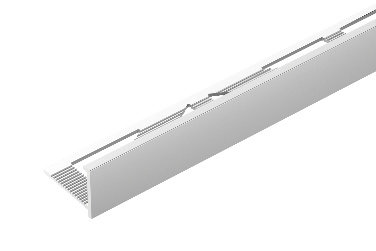 Алюминиевый угловой профиль для плитки с кромкой 12 мм x 18 мм Cezar Silver El-Poler Gloss 2,50 м