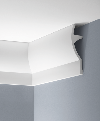 Smooth LGG-41 cornice strip, glued, Cezar White, 2.44 m