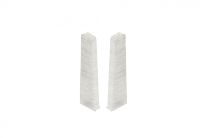 Zaślepki do listwy przypodłogowej Hi Line 23,4x75mm 1kpl=2szt(L+P) Cezar Aluminium szczotkowane białe Mat