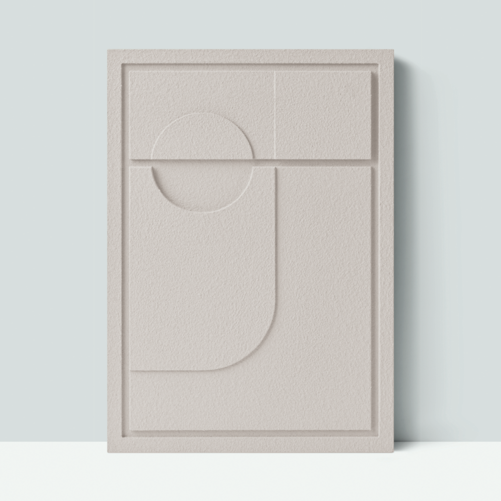 Wall Decor 500x700x18mm GEOMETRIC 2 MURSO Natural Cream