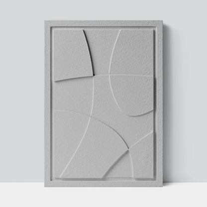 Wall Decor 500x700x18mm ABSTRACT 1 with mounting [MMx4] MURSO Milky Grey (MG) [G] colored clay