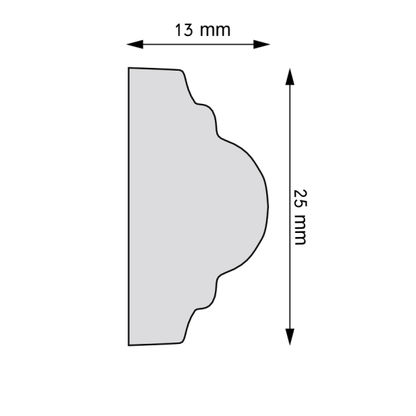 Listwa naścienna gładka LNG-42 Cezar Biały Mat 2,44m