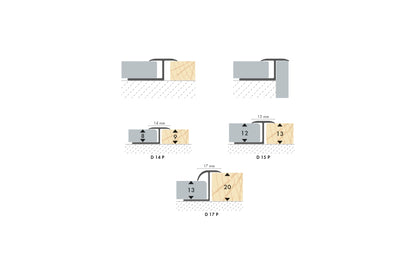 Profil do glazury aluminiowy dylatacyjny 14x8mm do łuków Cezar Srebrny Mat 2,50m