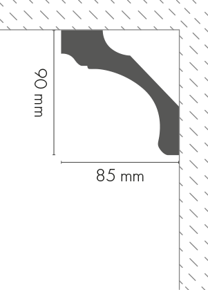 Listwa gzymsowa gładka LGG-21 Cezar Biała 2,40m