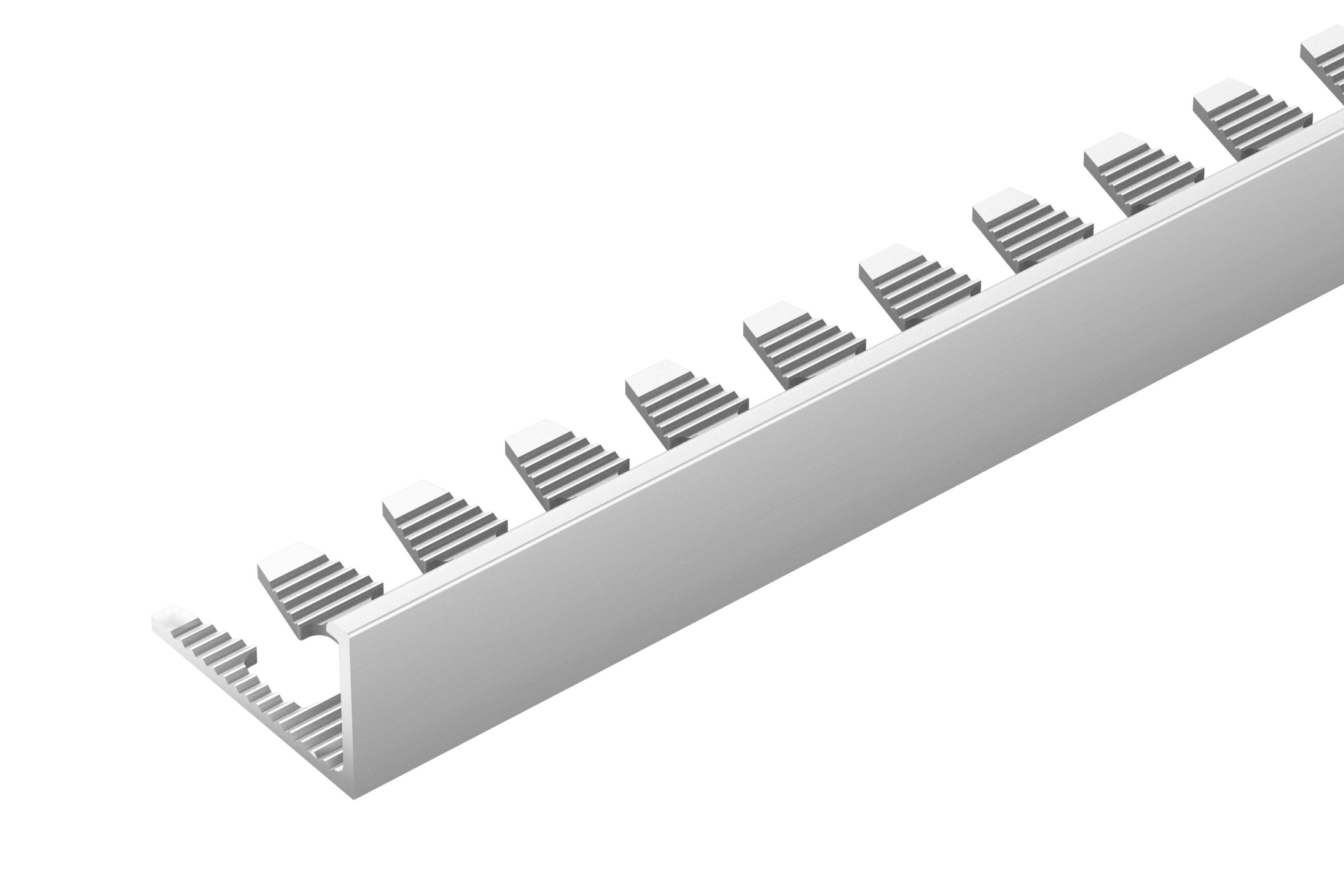 Profil do glazury aluminiowy narożny 22mm do łuków Cezar Naturalny 2,50m