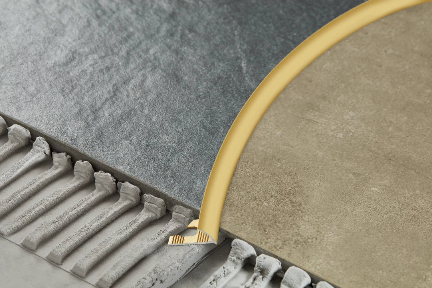 Profil do glazury aluminiowy krawędziowy owalny 12mm do łuków Cezar Srebrny Mat 2,50m