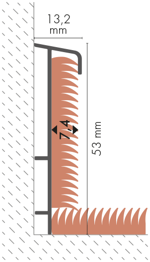 Narożnik wewnętrzny do listwy dywanowej ożebrowanej Cezar Brąz Czekoladowy RAL8019 Mat