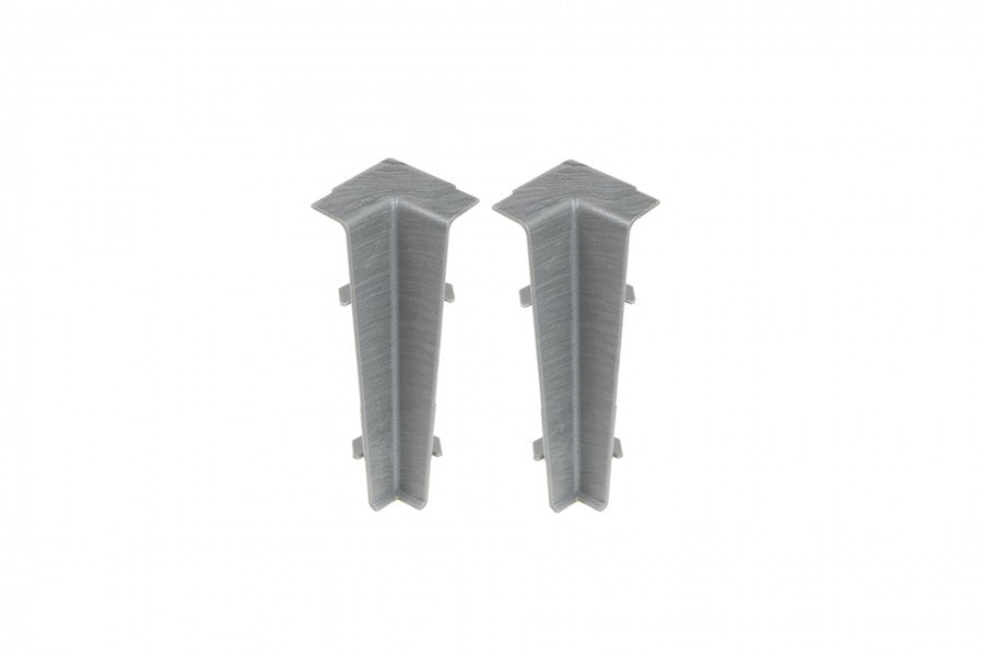 Narożnik wewnętrzny do listwy przypodłogowej Hi Line 23,4x75mm 1kpl=2szt Cezar Aluminium szczotkowane Mat