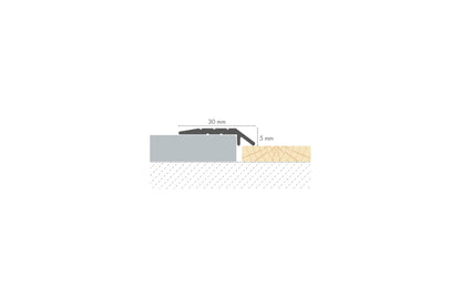 Profil progowy skośny aluminiowy 30x5mm Cezar Srebrny Mat 0,90m