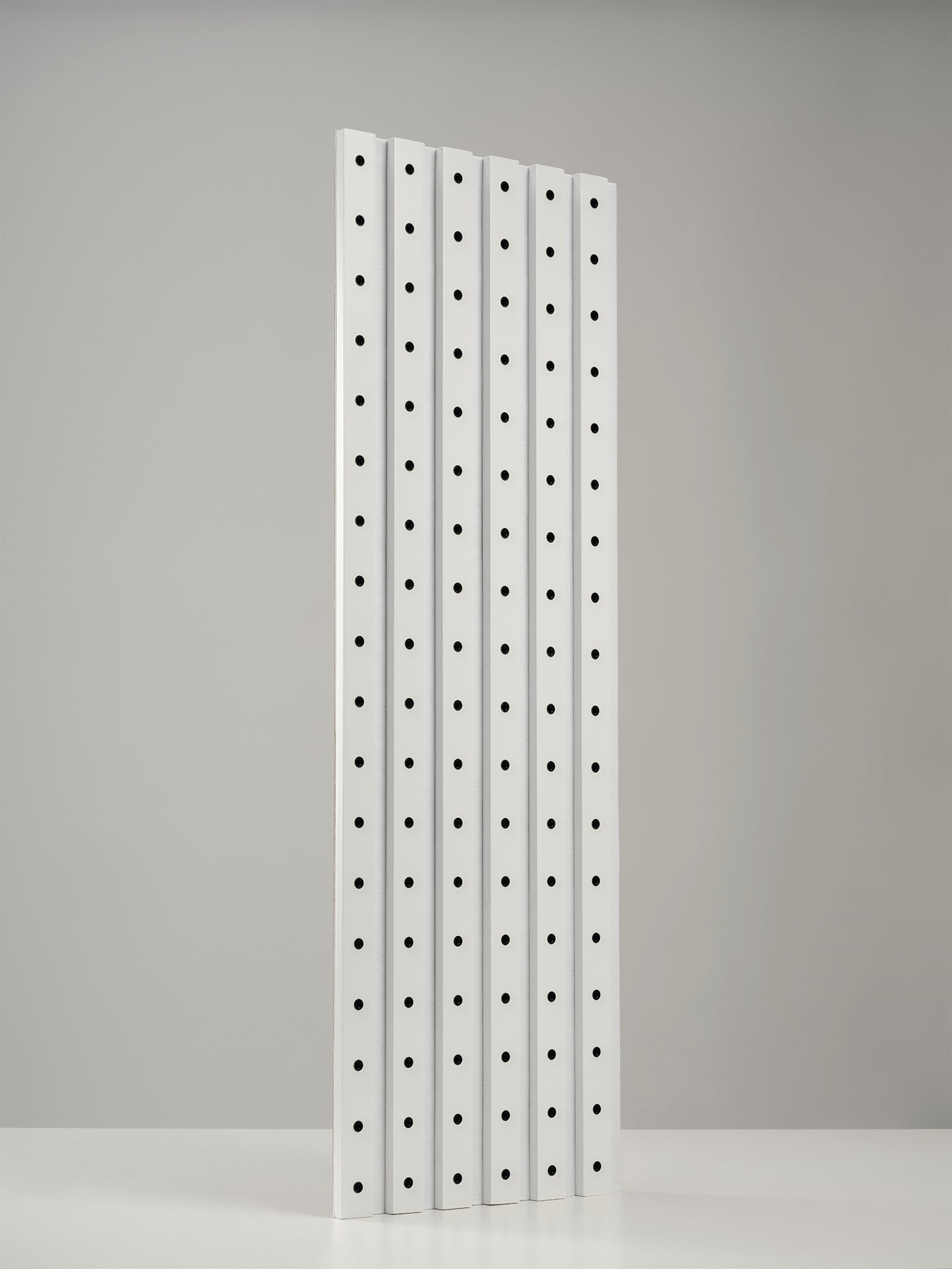 CLICKform panel bazowy 384mm + 6x lamel z gniazd. MURSO Biały RAL9003 Mat 1,15m