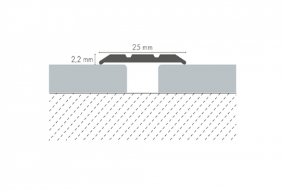 Profil progowy płaski aluminiowy 25mm Cezar Szampan Mat 0,90m