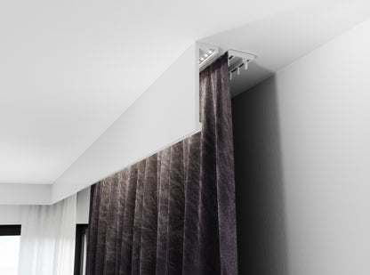 Double aluminum curtain rail + accessories PRIMELINE2 Cezar White 2.50m