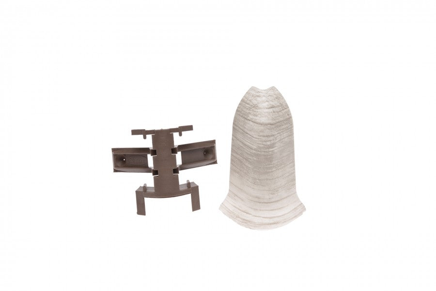 External corner + RAK for Classic skirting board 22x59mm 1 set = 2 pcs (NZ + RAK) Cezar Baltimore Ash Matt