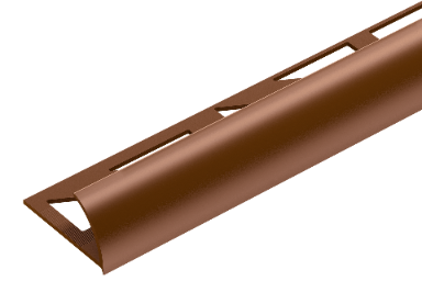 PVC external tile profile 9mm Cezar Brown RAL8024 Matt 2.50m