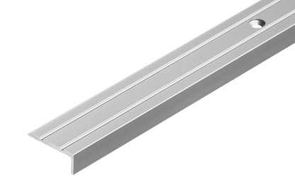 Narrow aluminum stair profile 25x10mm Cezar Silver Matt 1m