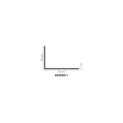 Kątownik PVC 30x20x1,1mm Cezar Biały RAL9003 Mat 2,75m