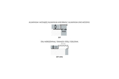 Алюминиевый лестничный профиль ZET Cezar Natural raw 2,50 м