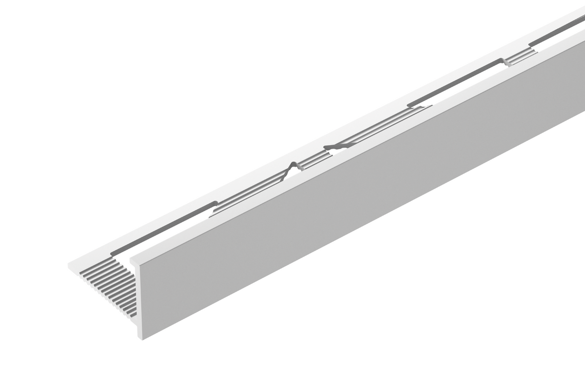 Profil do glazury aluminiowy narożny z krawędzią 8mmx18mm Cezar Srebrny Mat 2,50m