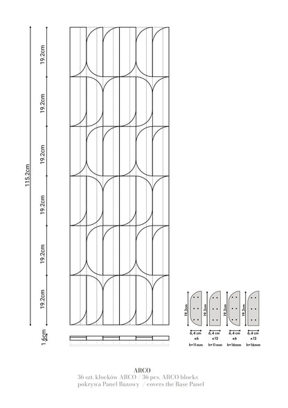 CLICKform ARCO MURSO brick set White RAL9003 Matt 0.19m
