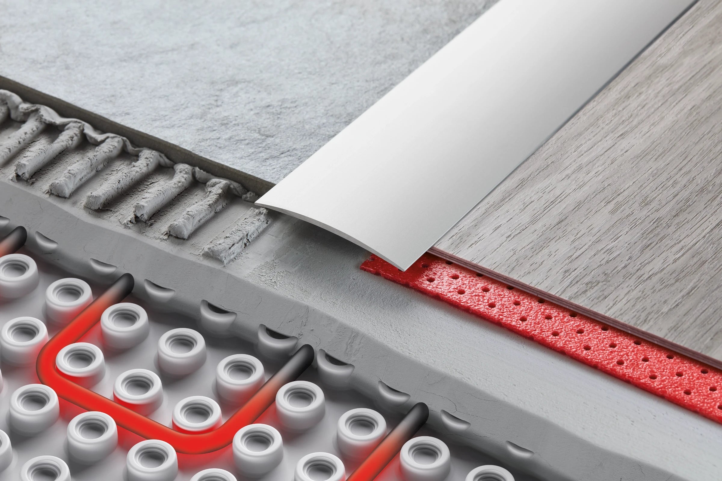 Oval aluminum threshold profile 60x5.1mm glued Cezar Light Oak Matte 1m