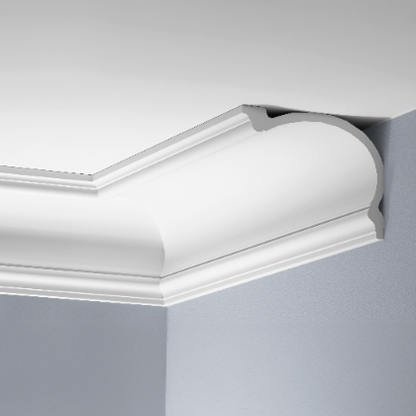 Smooth LGG-58 cornice strip, glued, Cezar White, 2.44 m