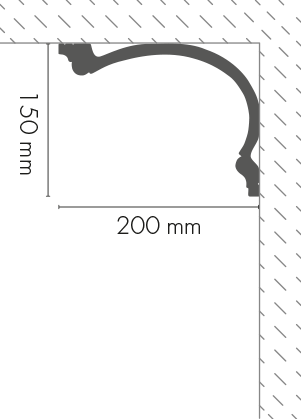 Smooth LGG-58 cornice strip, glued, Cezar White, 2.44 m