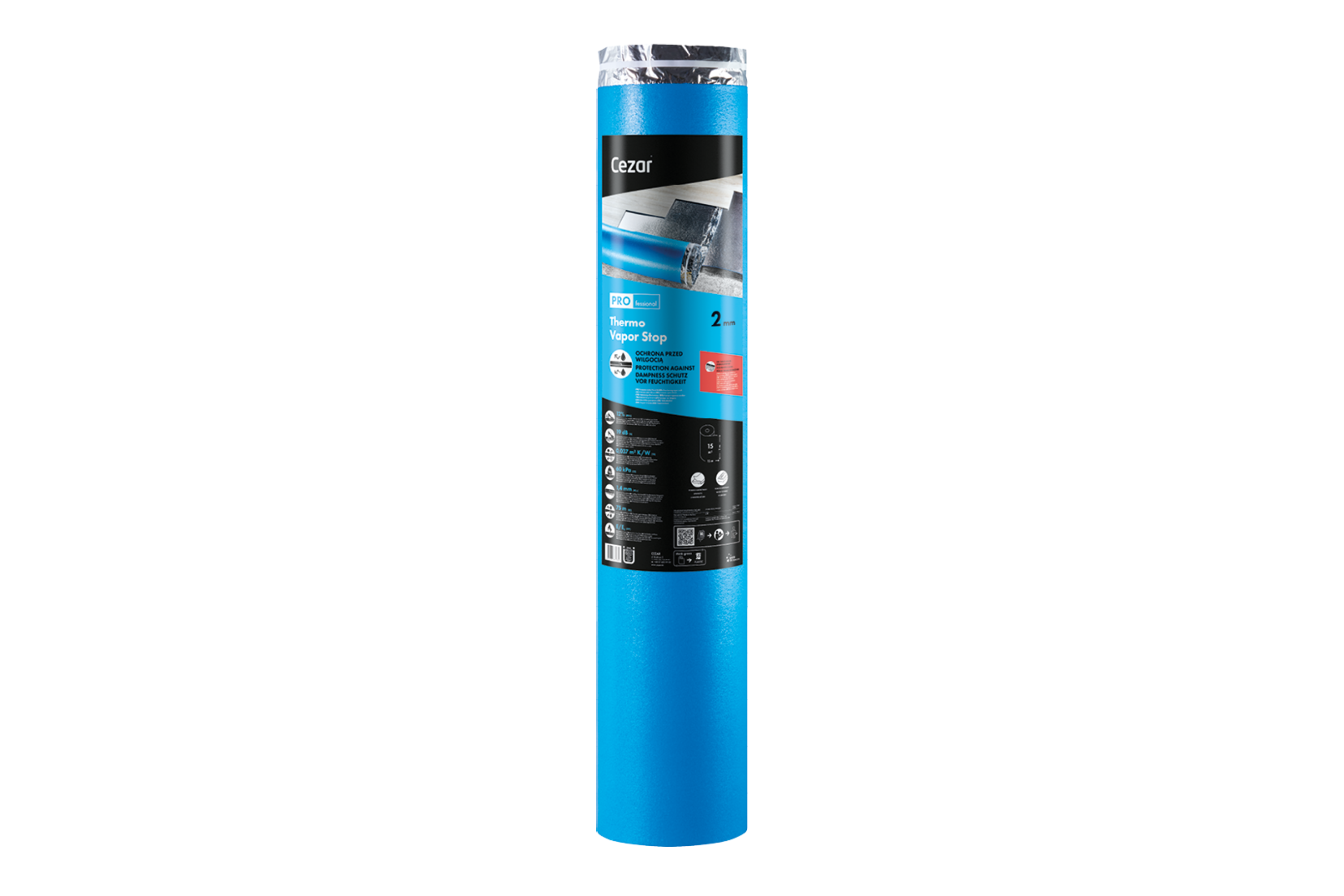 Podkład pod panele PRO THERMO VAPOR STOP 1rolka 1x15m=15m2 gr. 2mm