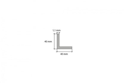 PVC profile angle 40x40x1.1mm L= 2.48m Anthracite RAL7016