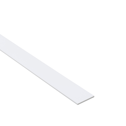 PVC flat bar profile 25x2mm L= 1.00m White RAL9003 matt