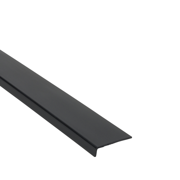 PVC profile angle 40x10x1.5mm L= 1.00m Black RAL9005 matt