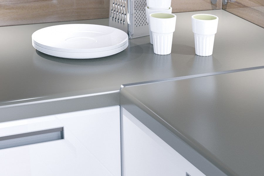 Listwa do blatu aluminiowa kątowa 28mm Cezar Biały RAL9016 Połysk 0,625m