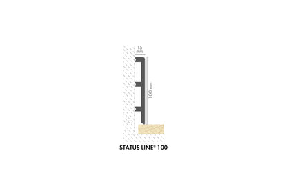 Плинтус ПВХ Status Line 100x15мм CEZAR Белый RAL9003 матовый лак 2,20м