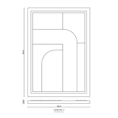Wall Decor 500x700x18mm GEOMETRIC 4 MURSO Bianco
